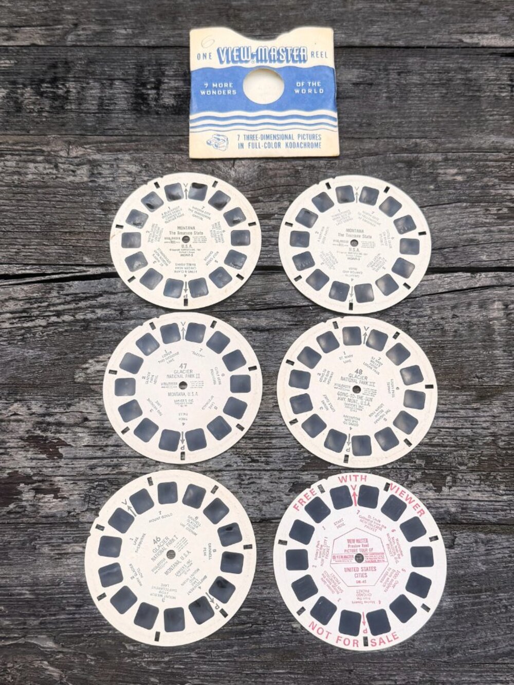 Vintage Lot 6 View Master Reel Wonders of the World Montana National Park USA
